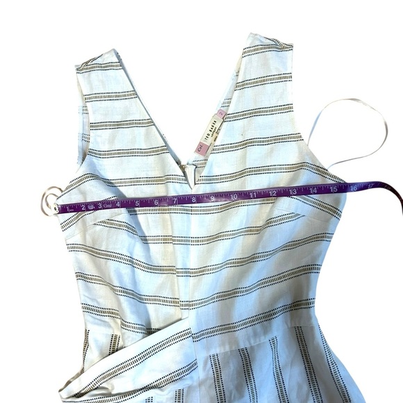 Ted Baker Linen Zelma cropped striped vneck linen blend jumpsuit US 6 EUC - Picture 4 of 10